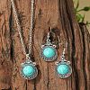 Bohemia Alloy & Acrylic Pendant Necklaces & Dangle Earrings Sets WGE09E2-05-1