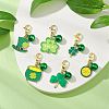 Saint Patrick's Day Alloy Enamel Pendant Decorations HJEW-JM02924-2