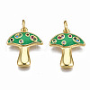Autumn Theme Brass Micro Pave Cubic Zirconia Enamel Pendants ZIRC-Q200-023B-NF-1