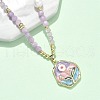 Natural Amethyst Pendant Necklaces for Women NJEW-G165-01C-G-3