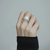 925 Sterling Silver with Natural Freshwater Pearl Adjustable Cuff Rings for Women FS-WGC280C-01-1