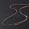 Brass Rolo Chains Necklaces for Women NJEW-D302-43RG-3