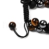 Natural & Synthetic Mixed Gemstone Beads Braided Bead Bracelets BJEW-SW00001-02-2