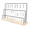 Iron with Wooden Earrings Storage Rack ODIS-WH0011-69-1