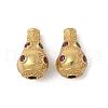 Matte Gold Color 925 Sterling Silver Pave Cubic Zirconia 3 Hole Guru Beads STER-R014-03G-1