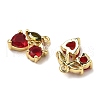 Brass Micro Pave Cubic Zirconia Pendants KK-P290-02A-G-1-2