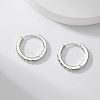 Simple S925 Sterling Silver Clear Cubic Zirconia Hoop Earrings UC0752-4