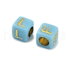 Opaque Acrylic Beads OACR-H046-01G-2