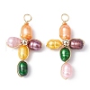 Dyed Natural Cultured Freshwater Pearl Pendants PALLOY-JF02230-01-1
