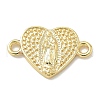 Rack Plating Brass Religion Heart Virgin Mary Connector Charms KK-L224-098G-1