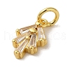Brass Micro Pave Clear Cubic Zirconia Pendants KK-R162-025G-2