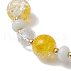 4Pcs Crakle Glass Beaded Charm Bracelets BJEW-JB11274-5