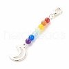 Chakra Theme Natural & Dyed Malaysia Jade Beaded Pendant Decorations HJEW-JM00642-01-3