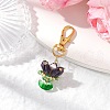 Flower Glass Pendants Decorations HJEW-MZ00248-06-1