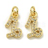 Rack Plating Brass Micro Pave Cubic Zirconia Pendants KK-K386-02L-G-1