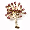 Alloy Glass Rhinestone Tree Brooches JEWB-K017-02KCG-1