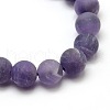 Frosted Natural Amethyst Round Bead Strands X-G-M064-6mm-13-2