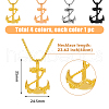 FIBLOOM 4Pcs 4 Colors Stainless Steel Anchor Pendant Necklaces Set with Box Chains for Men NJEW-FI0001-26-2