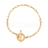 304 Stainless Steel Flat Round Link Bracelets BJEW-R027-06G-01-4