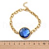 304 Stainless Steel Flat Round Link Bracelets BJEW-A036-10G-01-5