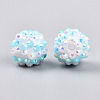 AB-Color Resin Rhinestone Round Beads RESI-S313-14x16-03-3