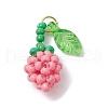 Glass Seed Beaded Rose Pendants PALLOY-MZ00627-05-1
