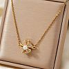 Simple and Elegant Brass Micro Pave Clear Cubic Zirconia Windmill Pendant Necklaces for Everyday Wear BN2389-4