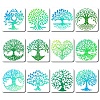 12Pcs 12 Styles PET Plastic Hollow Out Drawing Painting Stencils Templates DIY-WH0286-029-1