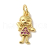 Rack Plating Brass Micro Pave Cubic Zirconia Pendants KK-P272-17A-G-1