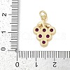 Rack Plating Brass Micro Pave Cubic Zirconia Pendants KK-H509-16G-3