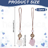 Natural Chalcedony & Wood Mobile Straps HJEW-OC00008-2
