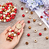 Gorgecraft 180Pcs 3 Colors Dyed Wood European Beads WOOD-GF0002-08-3