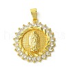 Brass Micro Pave Clear Cubic Zirconia Pendants KK-H472-46B-G-1