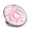 Breast Cancer Awareness Ribbon Glass Brooches JEWB-L019-01G-2