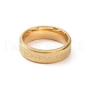 Textured 201 Stainless Steel Flat Finger Ring for Women RJEW-I089-36G-2