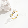Simple Style Brass Pave Cubic Zirconia Open Rings IO7806-1