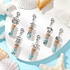 Glass Wishing Bottle  with Synthetic Turquoise Chip Beads inside Pendant Decorations HJEW-JM03043-1