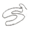 3.5MM 304 Stainless Steel Oval Link Chain Necklaces NJEW-T016-08P-4