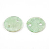Spray Painted Natural Capiz Shell Connector Charms SSHEL-N039-03G-2