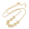 Brass Micro Pave Clear Cubic Zirconia Fruit Bib Necklaces NJEW-F342-01A-G-4
