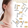 Beebeecraft 80Pcs 2 Color 304 Stainless Steel Rectangle Stud Earring Findings STAS-BBC0002-47-2