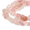 Raw Rough Natural Strawberry Quartz Beads Strands G-M453-C07-4