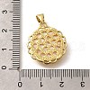 Brass Pave Natural White Shell Carved Angel Pendants KK-Z091-03G-3