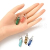 5Pcs 5 Styles Synthetic Mixed Gemstone Pointed Pendants G-YW0001-46-4