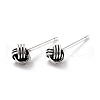 Fabric Knot 925 Sterling Silver Stud Earrings for Girl Women EJEW-I259-03AS-1