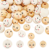   60Pcs 4 Styles Wood European Beads WOOD-PH0002-91-1