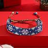 Christmas Glass Beads Braided Bead Bracelets TD0027-2