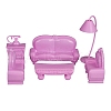 Plastic Living Room Furniture Set Miniature Ornaments PW-WG99B88-01-1