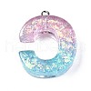 Transparent Epoxy Resin Pendants CRES-S364-002C-2
