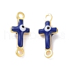 Brass Enamel Connector Charms KK-J302-08G-06-1
